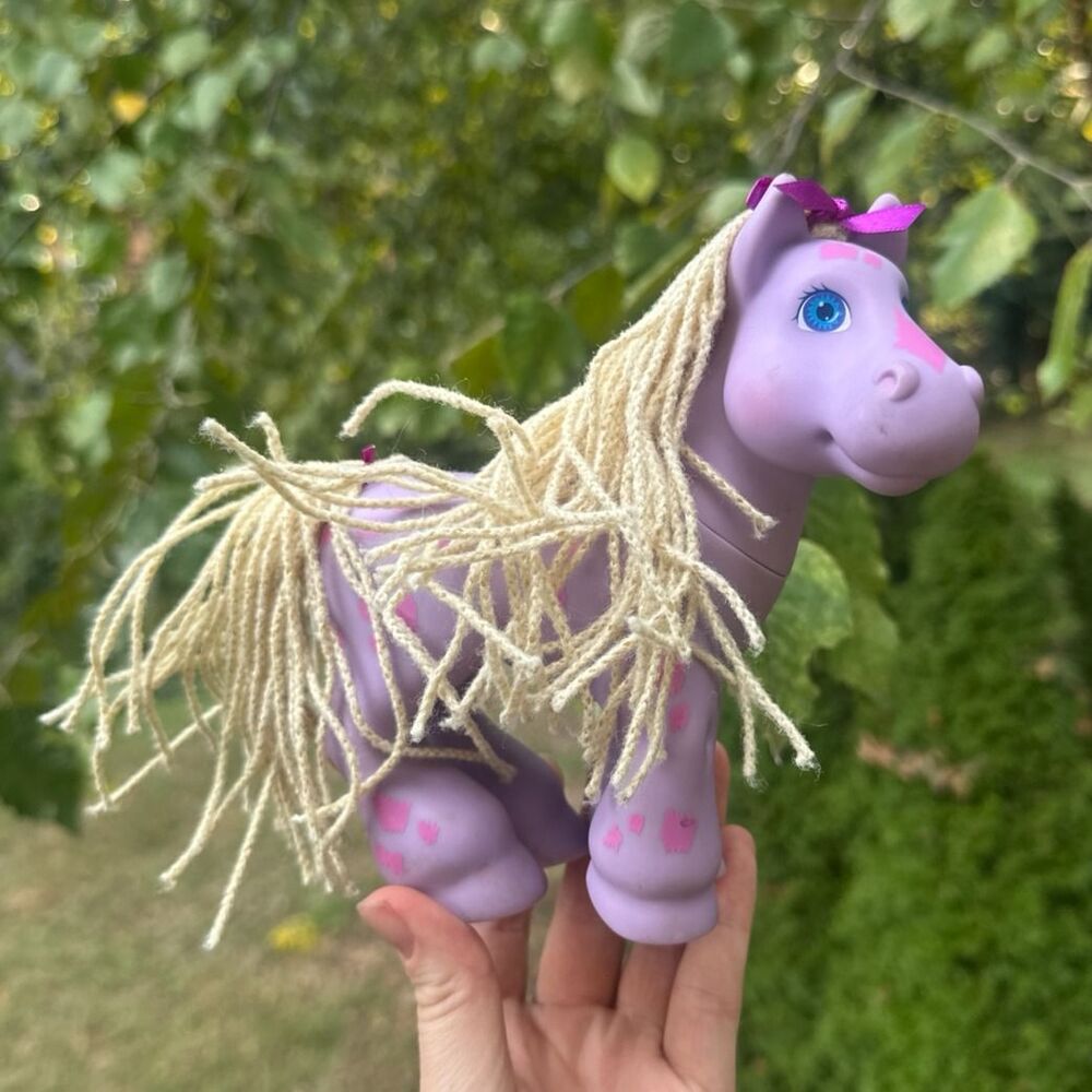 Vintage 1992 Cabbage Patch Pony Crimp N Curl CPK Hasbro Horse Purple U308